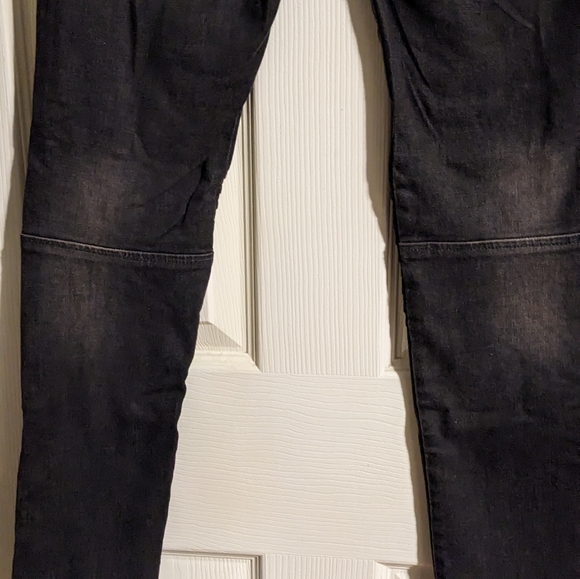 H&M &denim Dark Gray Moto Skinny Jeans 26 Low Waist Ankle Stretchy - Picture 7 of 7